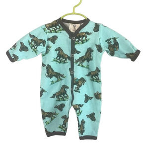 Mod Baby Infant Horse Print Cotton One Piece Size 6 Months